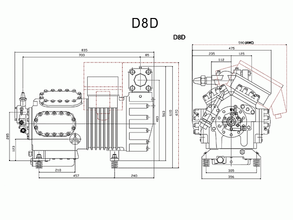 Компрессор «Copeland» D8DH-500x-AWM/D
