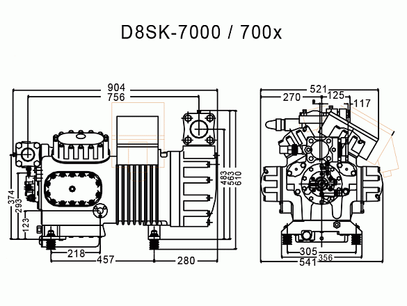 Компрессор «Copeland» D8SK-700x-AWM/D
