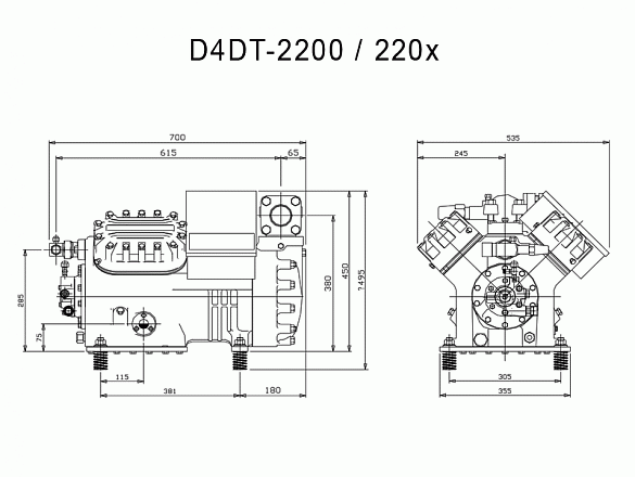Компрессор «Copeland» D4DT-2200-AWM/D