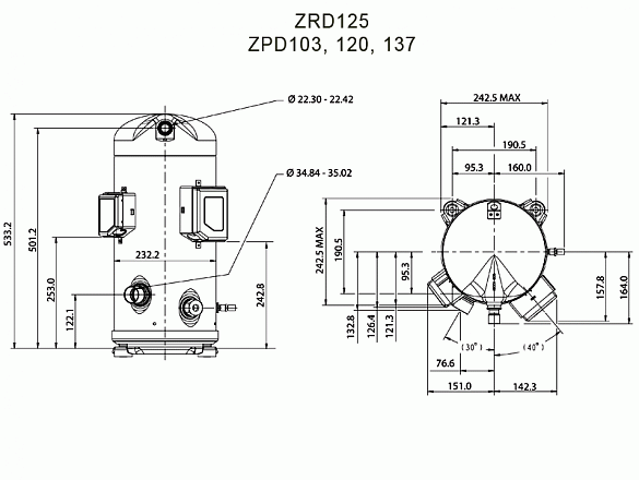 Цифровой компрессор «Copeland» ZPD103KCE-TFD-425