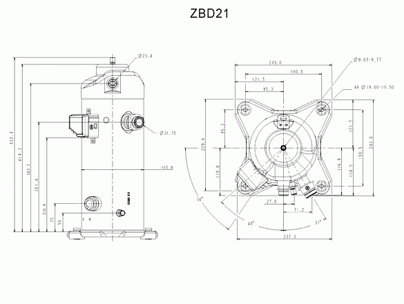 Цифровой компрессор «Copeland» ZBD21KCE-PFJ-551